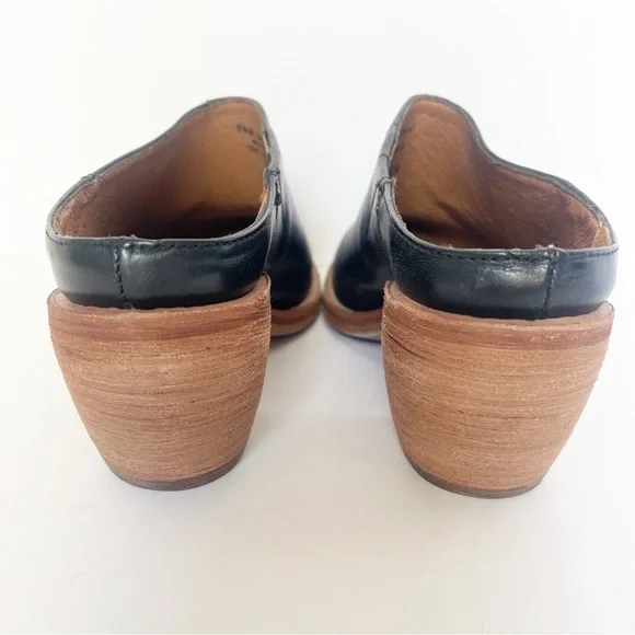 Black Leather Frye Mules - Picture 3 of 7